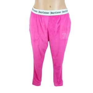 NWOT Modern Juicy Couture Velour Loungewear Joggers Velour Rhinestone Logo Y2K M